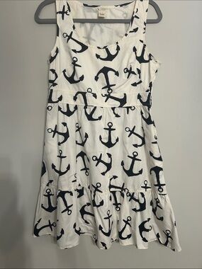 J. Crew Anchor Print Sleeveless Dress - White & Navy